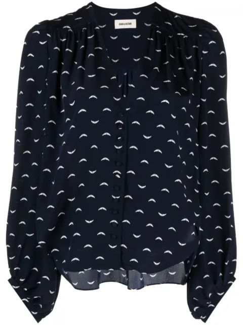 Zadig&Voltaire graphic-print long-sleeved blouse 