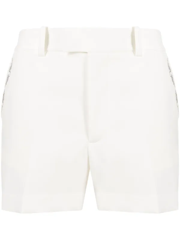 White sale rhinestone shorts