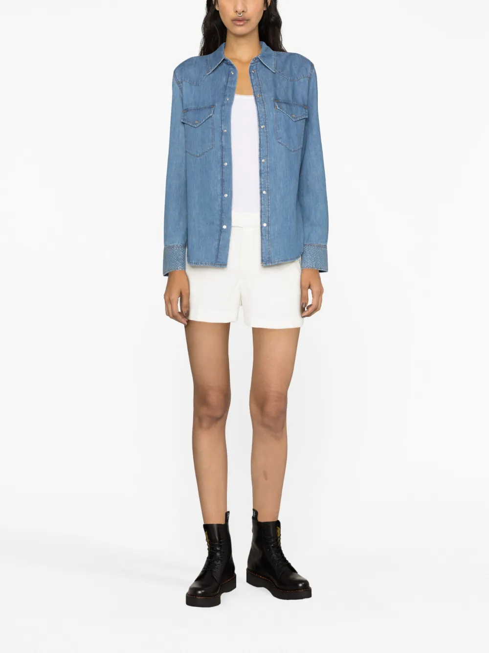 Zadig&Voltaire Shorts verfraaid met stras - Wit