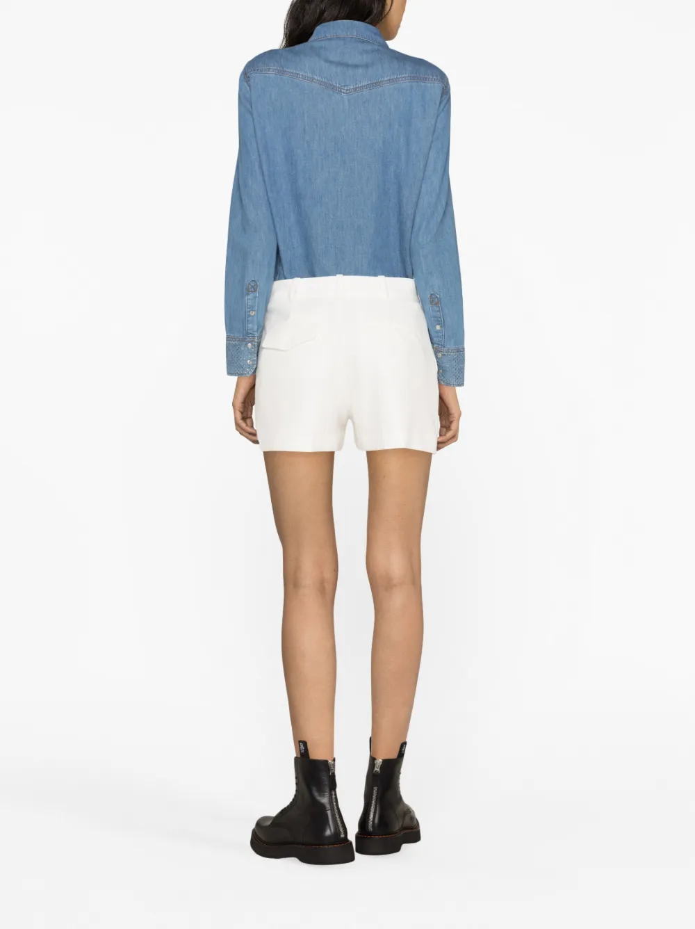 Shop Zadig & Voltaire Rhinestone-embellished Shorts In White