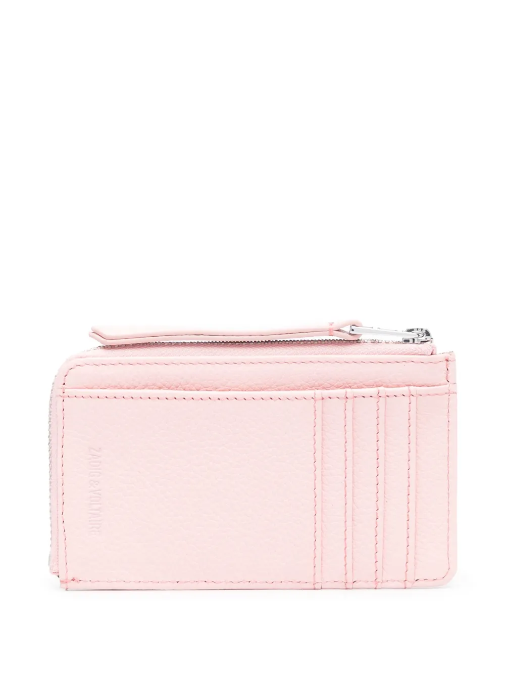 Zadig&Voltaire ZV Card logo-plaque leather cardholder - Roze