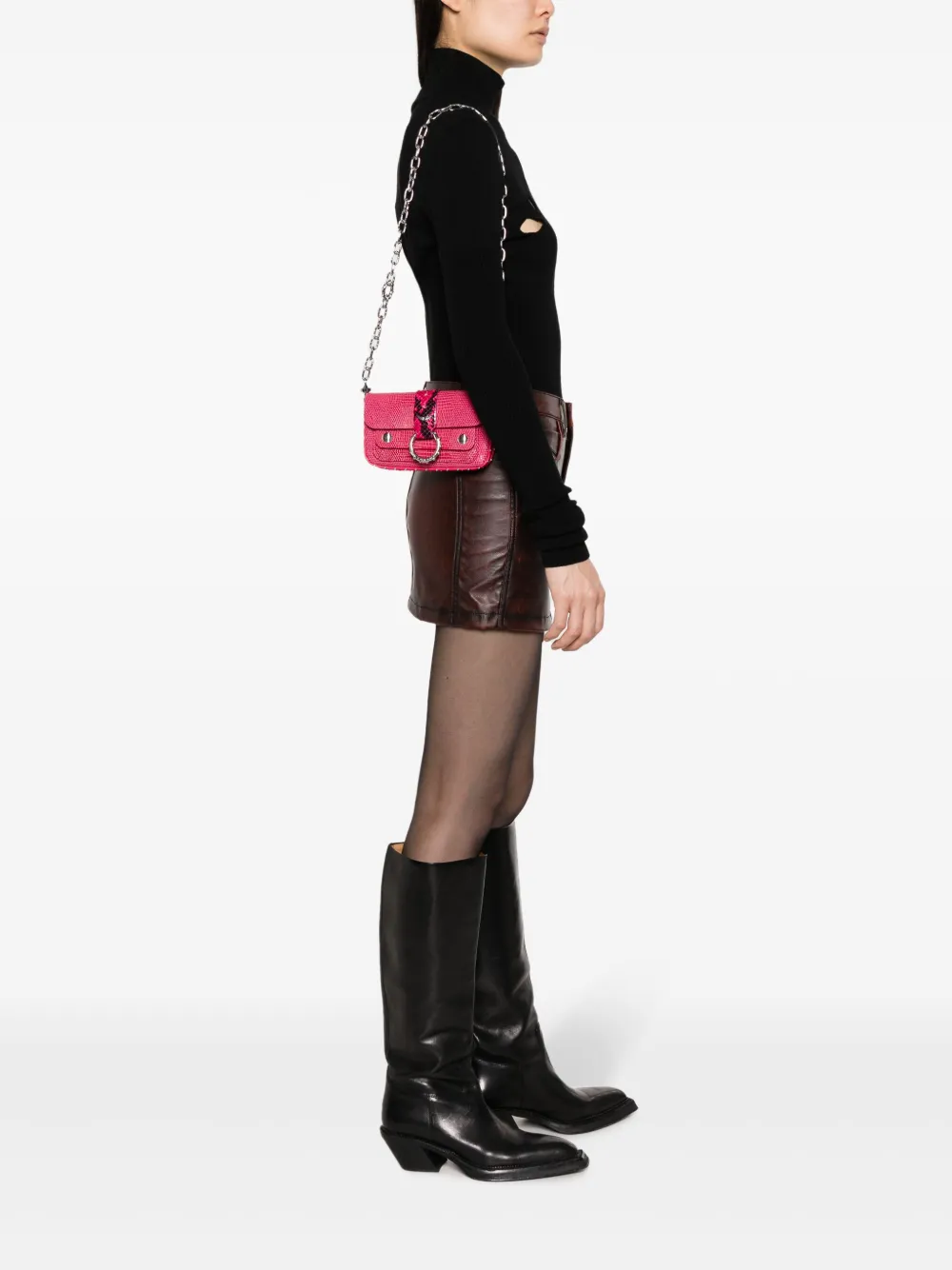 Zadig&Voltaire Kate Wallet lizard-embossed shoulder bag - Roze