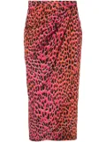 Zadig&Voltaire Jamelia leopard-print silk skirt - Pink