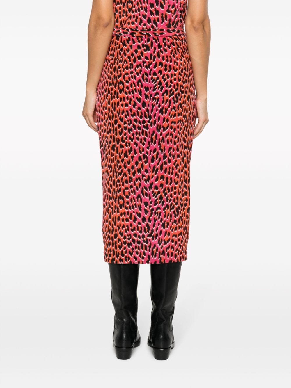 Shop Zadig & Voltaire Jamelia Leopard-print Silk Skirt In Pink