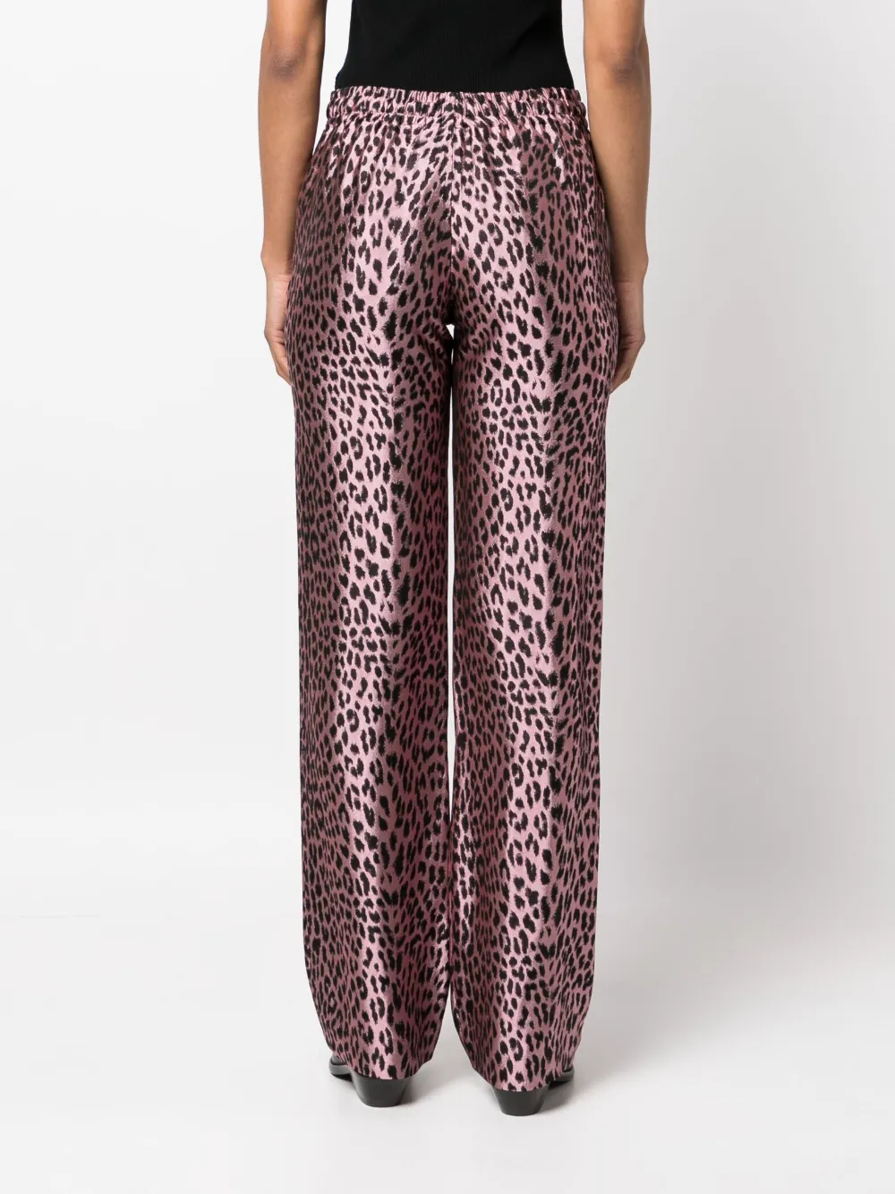 Shop Zadig & Voltaire Leopard-print Satin Trousers In Pink