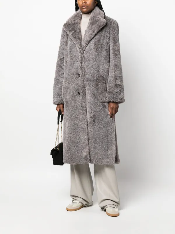 Grey outlet faux coat