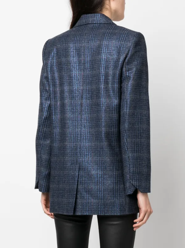 Zadig Voltaire check pattern Wool Blazer Blue FARFETCH AU