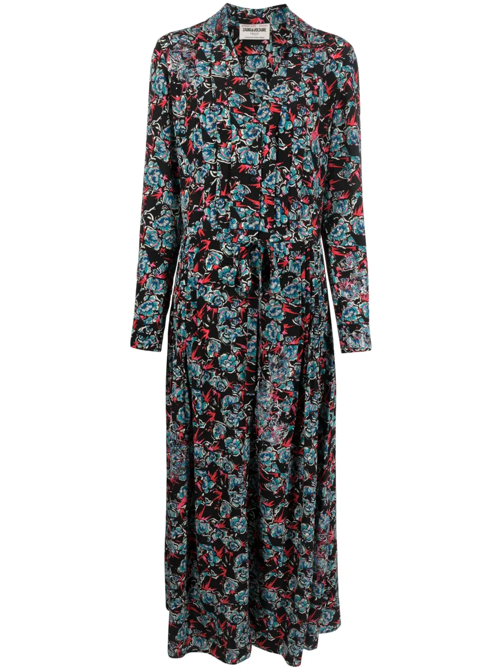 Zadig&Voltaire Reward floral-print silk shirtdress - Black