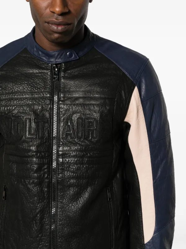 Zadig&Voltaire Late Biker Panelled Leather Jacket | Black