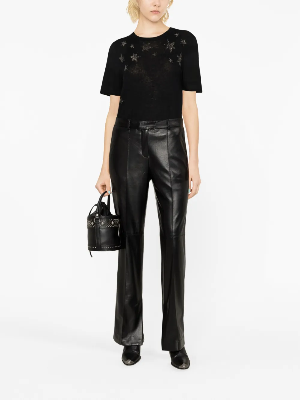 Zadig&Voltaire Ida Stars rhinestone-embellished knitted top - Zwart
