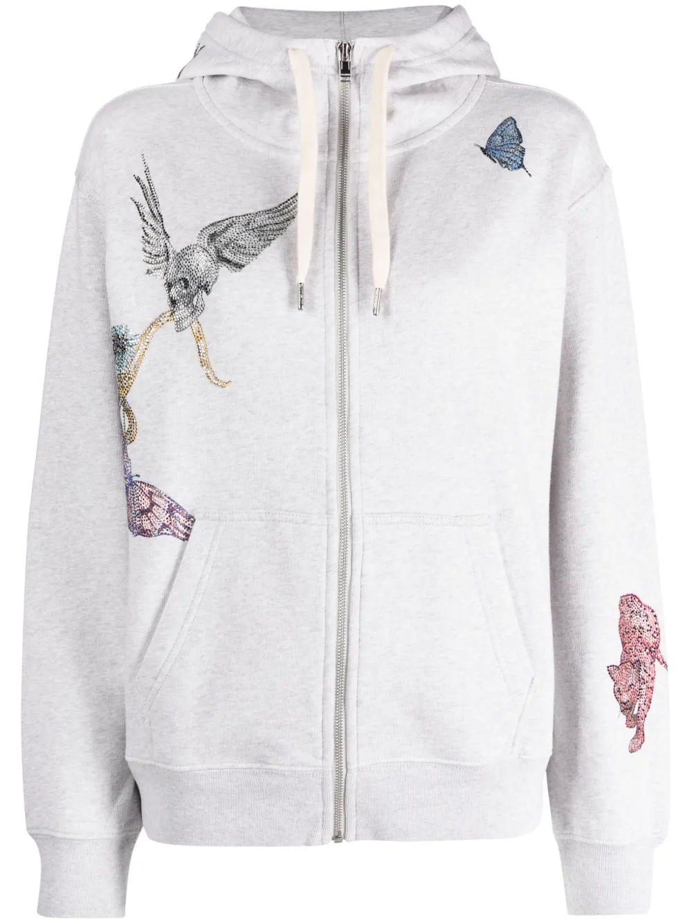 Zadig & Voltaire Harper Holly Cotton Hoodie In Gris Chine