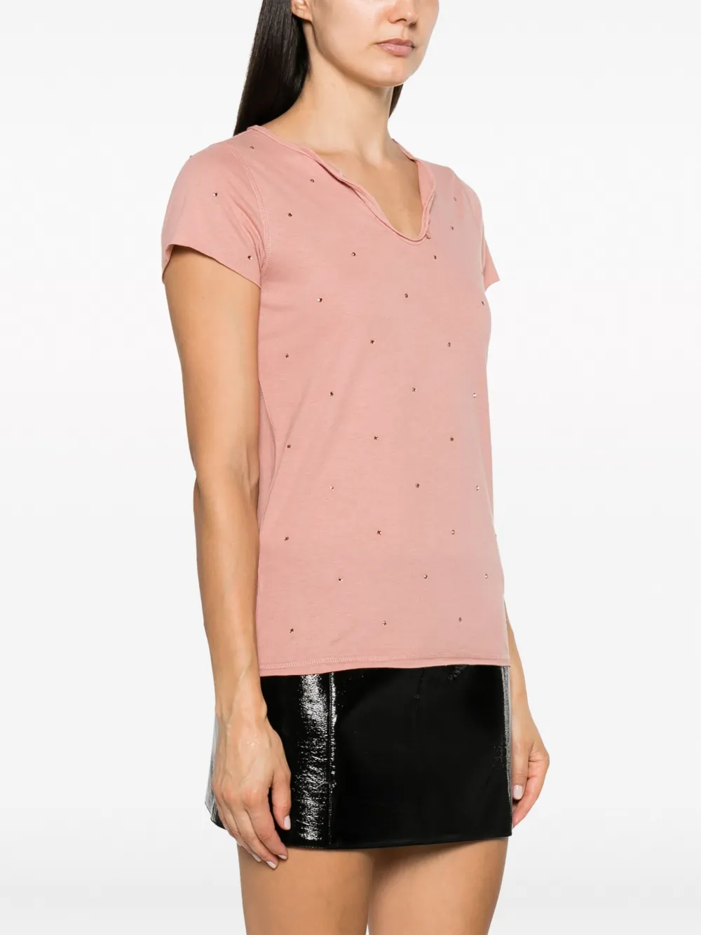 Zadig&Voltaire T-shirt verfraaid met stras Roze