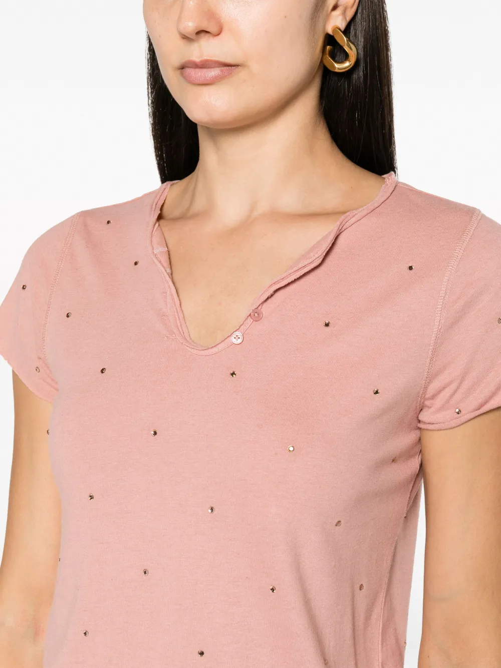 Zadig&Voltaire T-shirt verfraaid met stras Roze