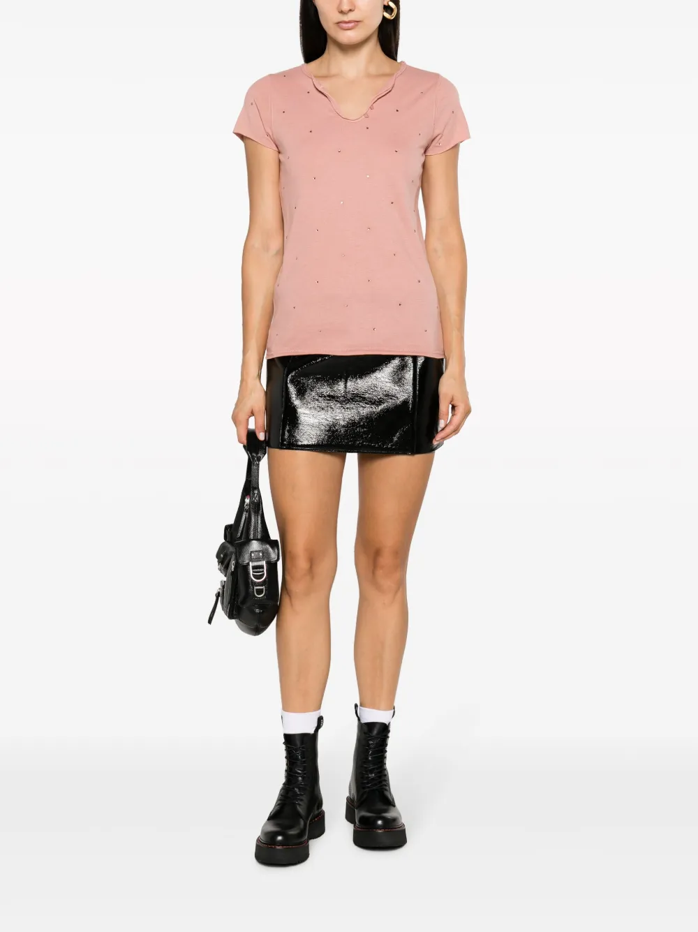Zadig&Voltaire T-shirt verfraaid met stras Roze