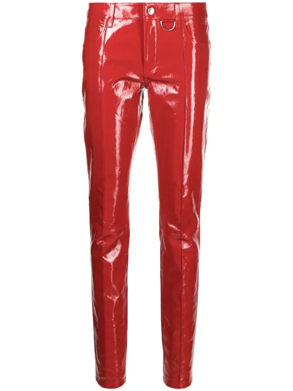 Vinyl pants red hot sale