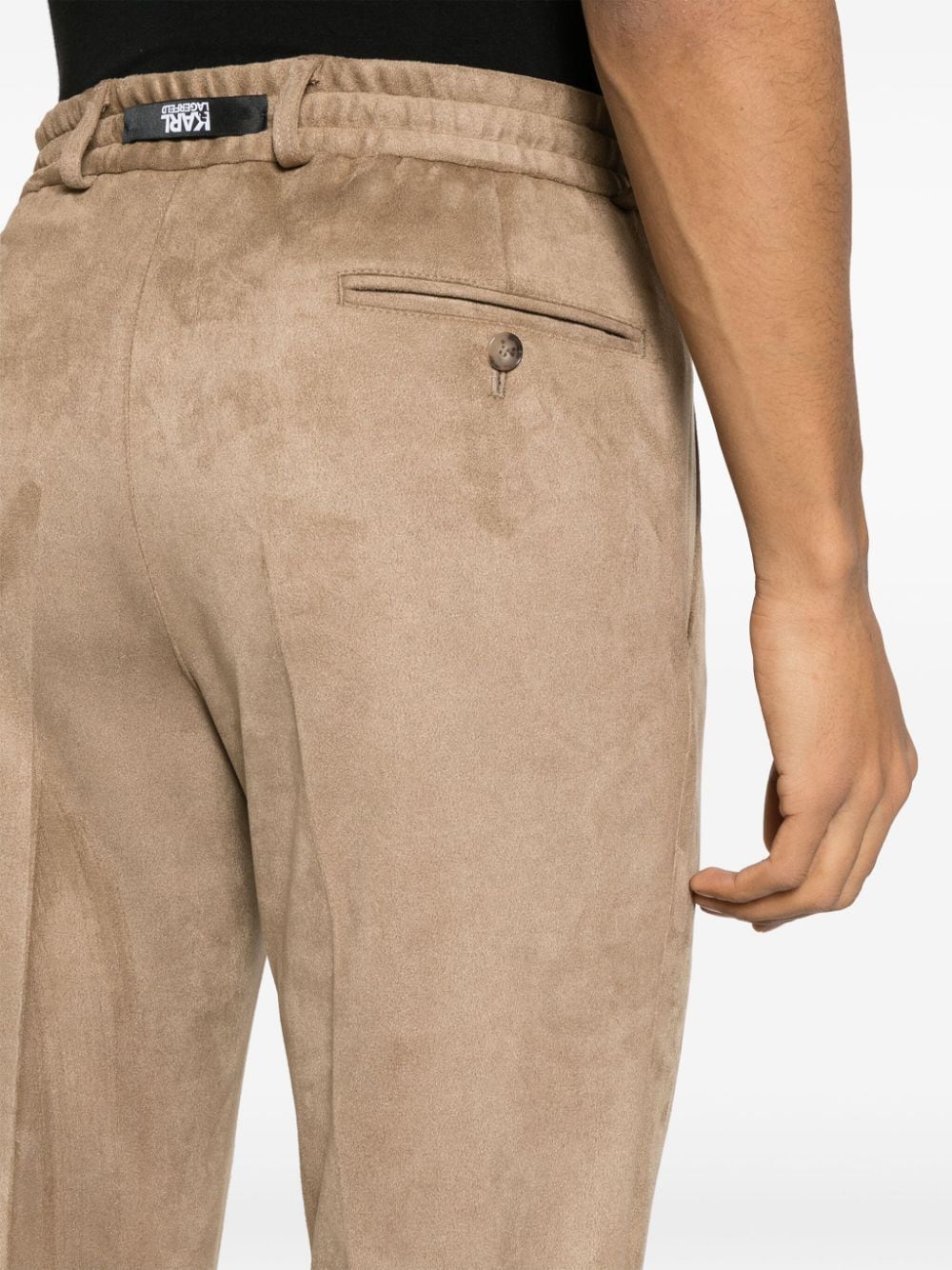 Shop Karl Lagerfeld Pace Textured Trousers In Brown