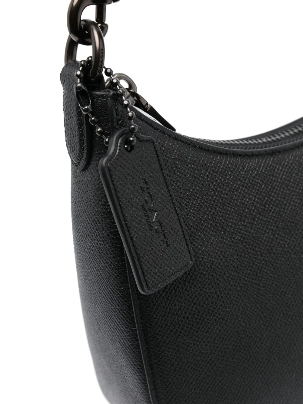 Shop Coach Logo-strap Shoulder Bag In Black