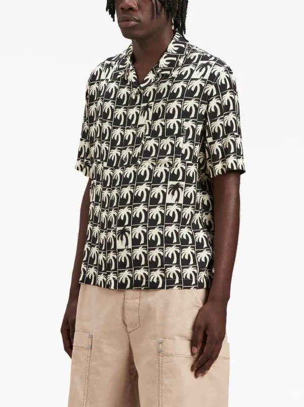 Palm Angels palm tree Print Bowling Shirt Farfetch