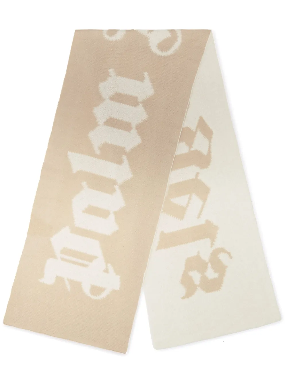 Palm Angels Logo-jacquard Scarf In Neutrals