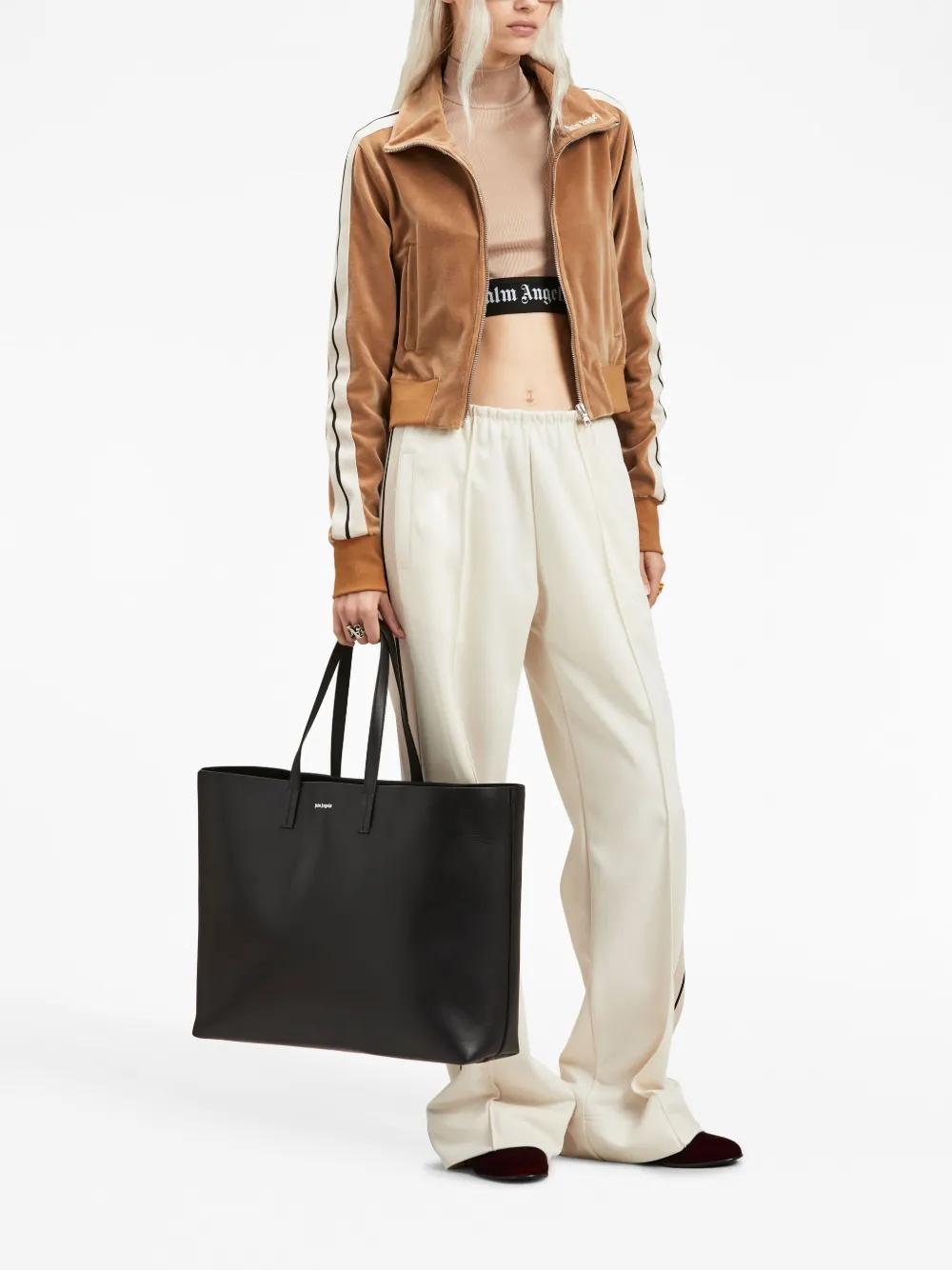 Palm Angels Leeather Shopping Tote Bag Farfetch