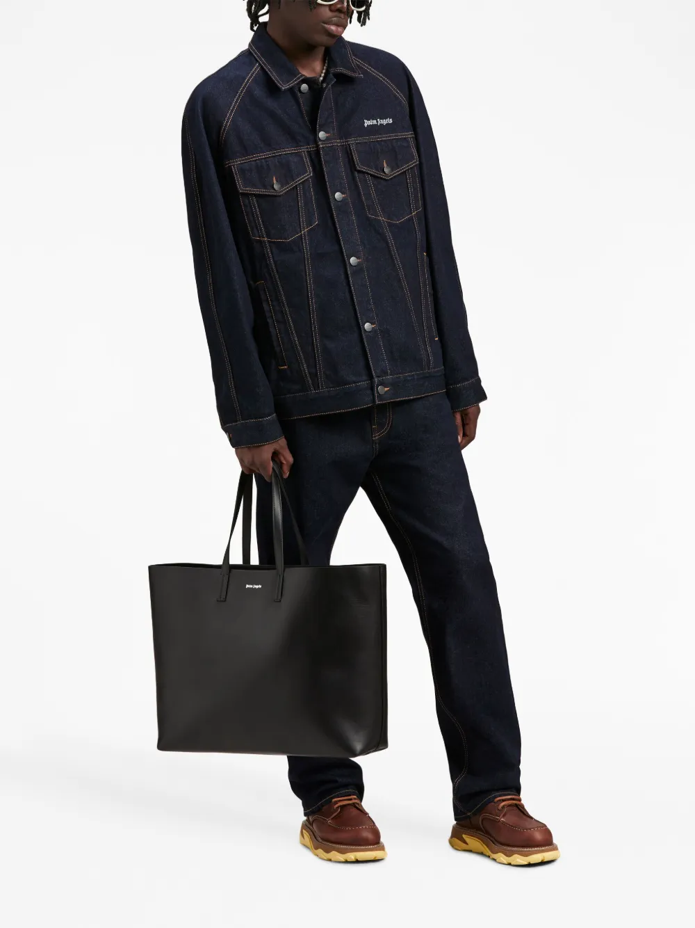 Palm Angels Shopper met print - Zwart