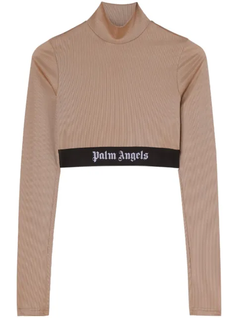 Palm Angels logo-tape cropped T-shirt