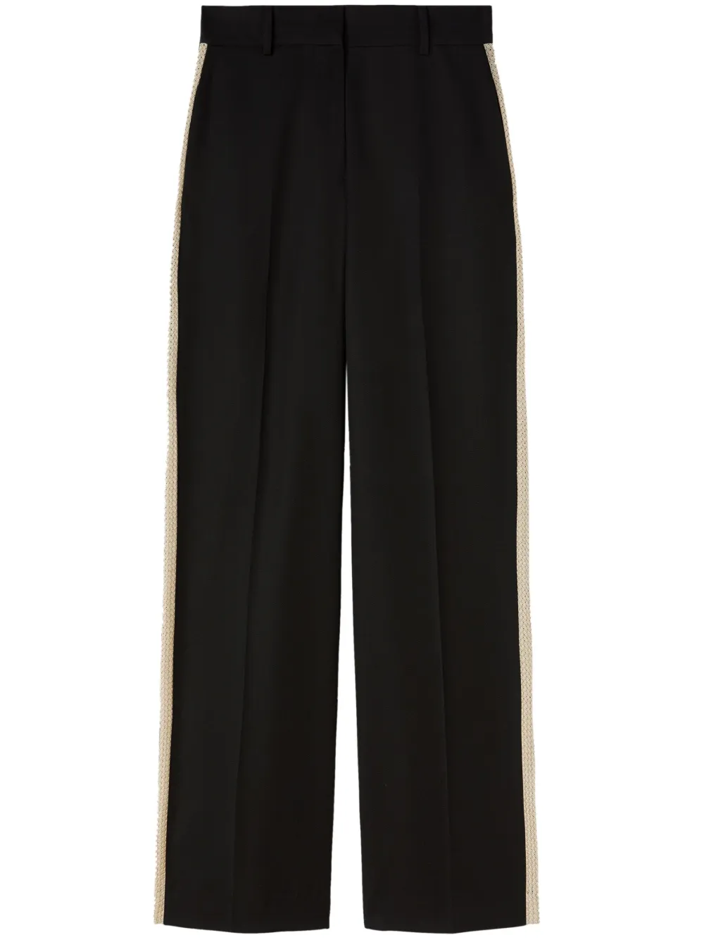 knit-tape straight trousers