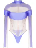 Mugler Illusion mesh-panelled bodysuit - Neutrals