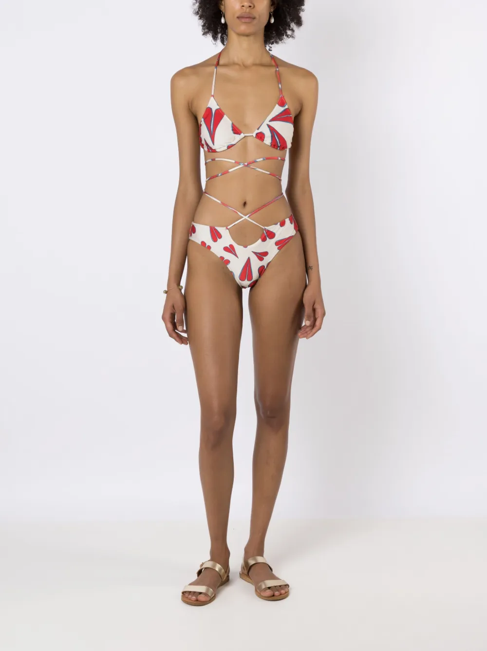 Adriana Degreas Bikini met print - Beige