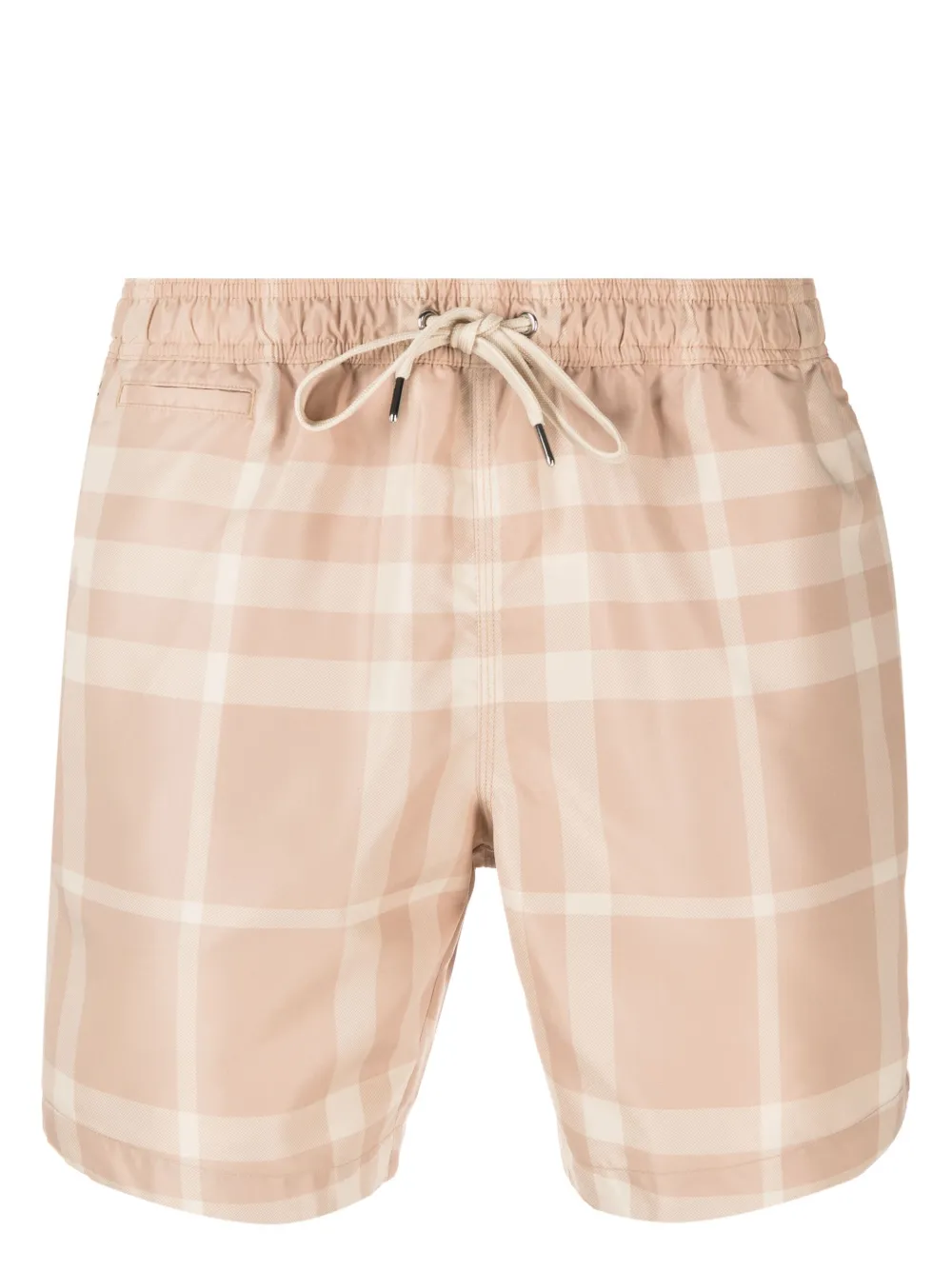 Burberry Check Drawcord Swim Shorts In Neutrals