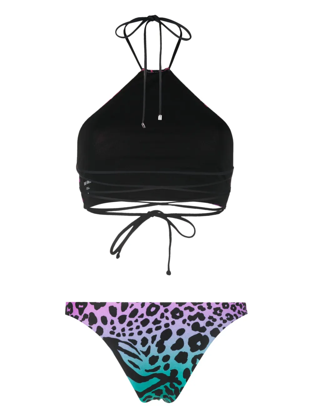 The Attico animal-print bikini set - Zwart