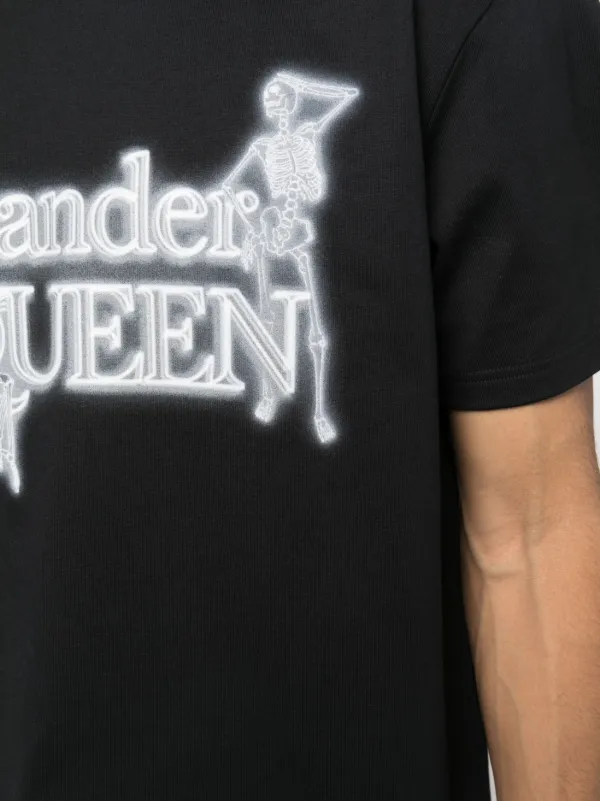 Alexander McQueen logo-print Cotton T-Shirt | Black | FARFETCH