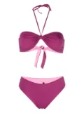 Fisico ruched bandeau bikini set - Purple