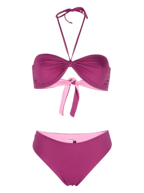 Fisico ruched bandeau bikini set