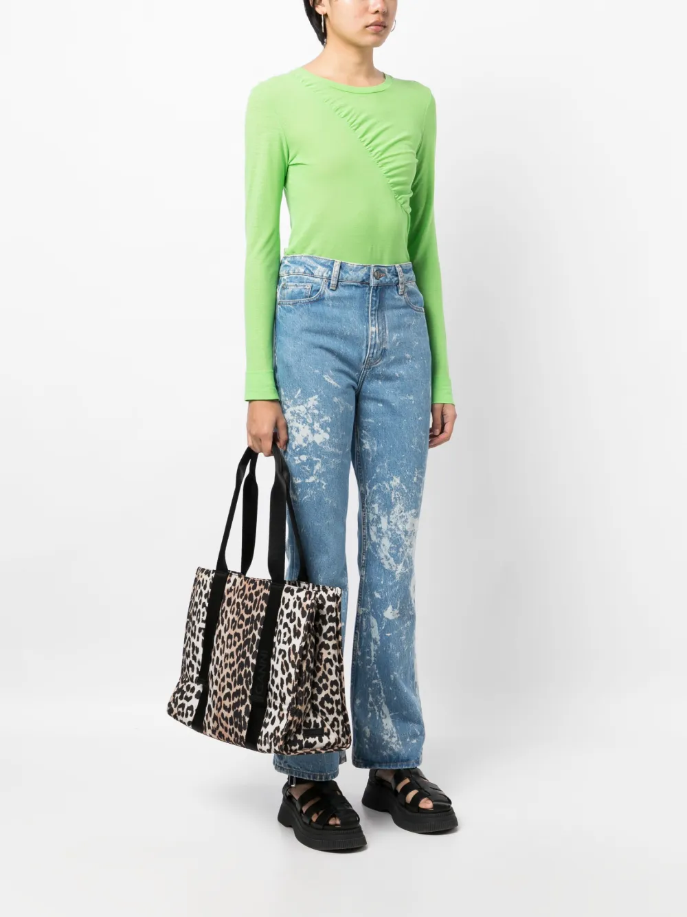 GANNI Medium Leopard Tech Tote Bag - Farfetch