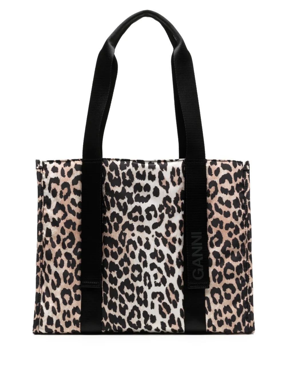 GANNI Medium Leopard Tech Tote Bag Farfetch