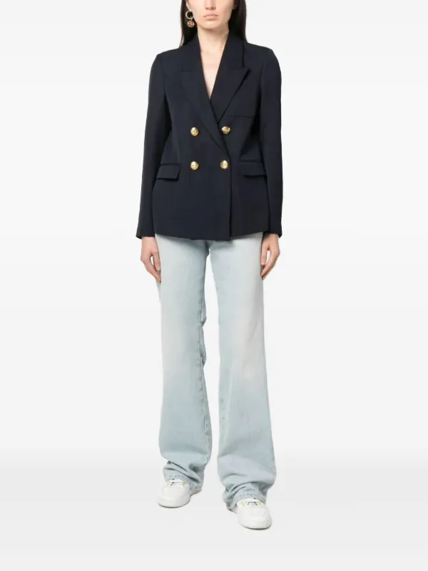 Palm Angels palm-embroidered Blazer | Blue | FARFETCH AO