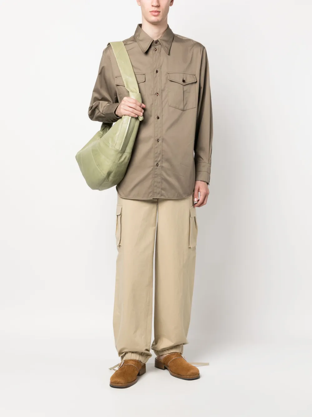 Lemaire long-sleeve cotton shirt - Bruin