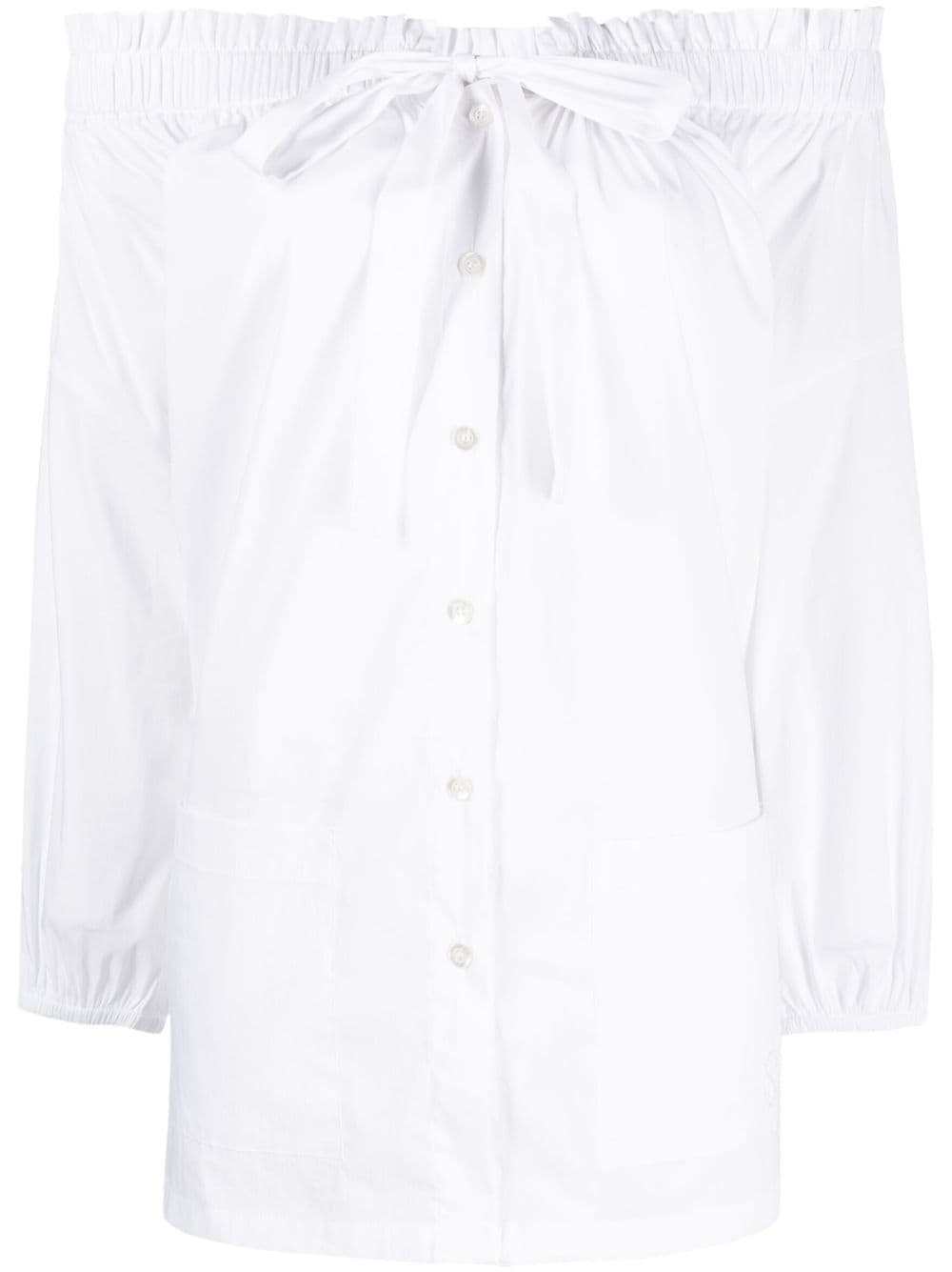 Semicouture Shirred-effect Blouse In White