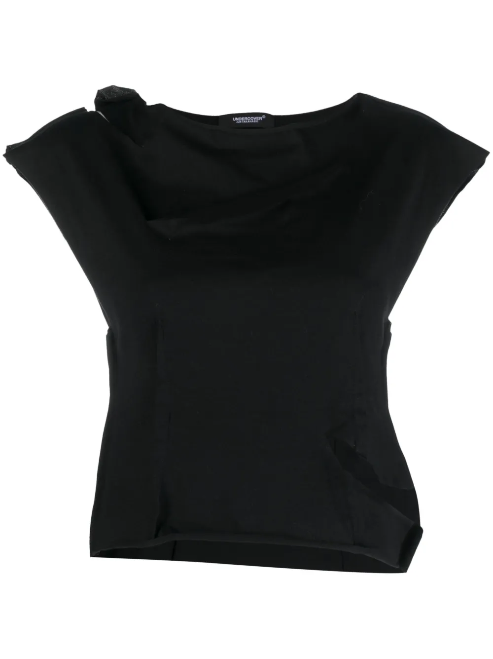 Shop Undercover Cut-out Cotton T-shirt In Black