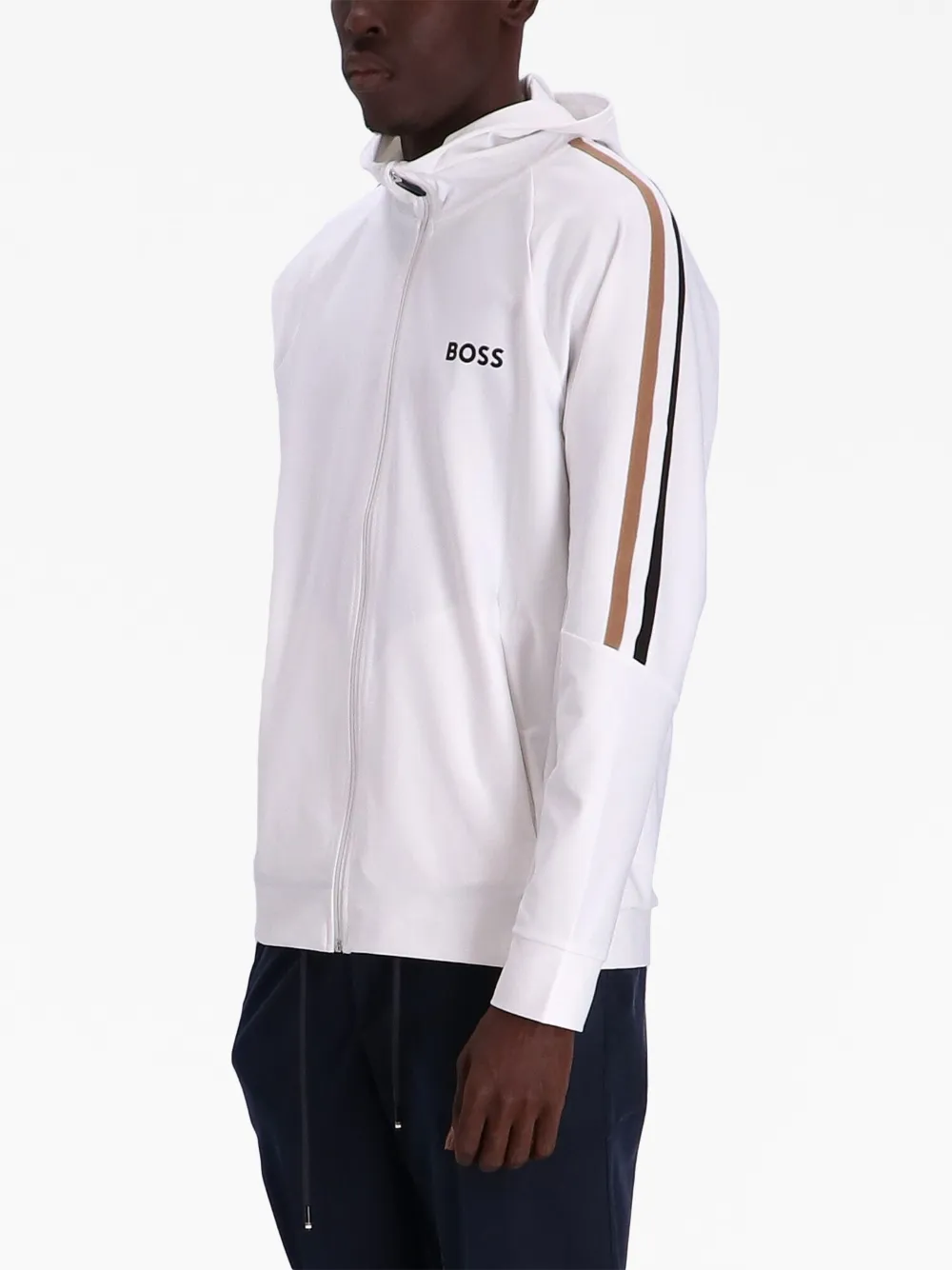 BOSS Hoodie met logoprint - Wit