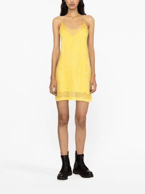 Zadig&Voltaire lace-trim silk-jacquard minidress WWDR01245 - 1