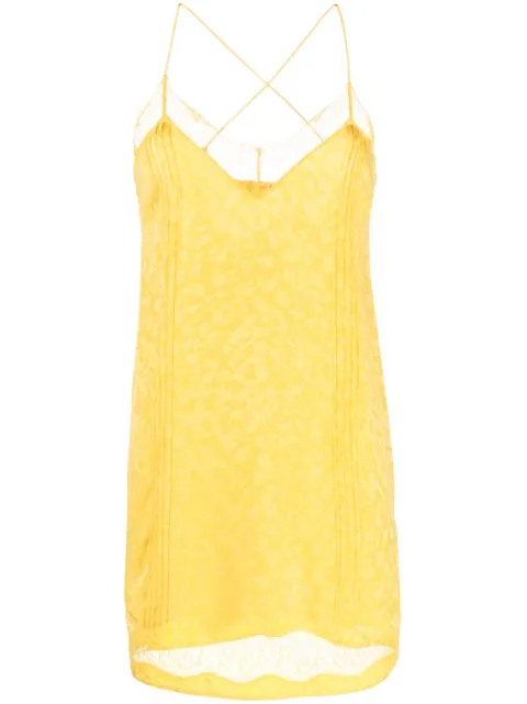 Zadig&Voltaire lace-trim silk-jacquard minidress WWDR01245 - 0