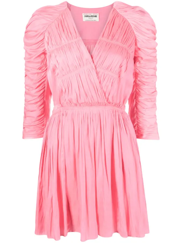Zadig Voltaire Realine Gathered satin finish Minidress Pink FARFETCH CA