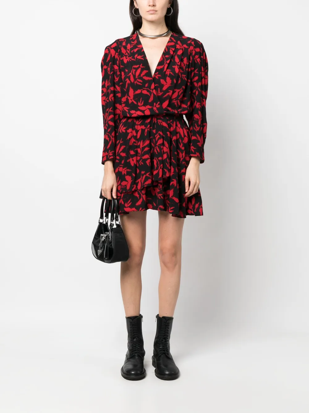 Zadig&Voltaire Mini-jurk met bladprint - Zwart