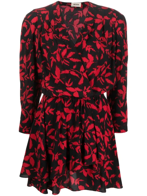 ❣️人気新作 新品 ZADIG&VOLTAIRE  ミニワンピース Zadig&Voltaire Rogers leaf-print Minidress | Black | FARFETCH