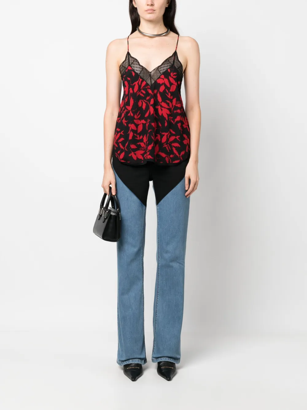 Zadig&Voltaire Tanktop met bladerprint - Zwart