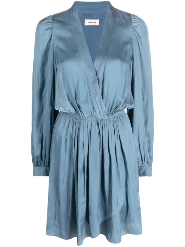 Layered-collar Silk Dress