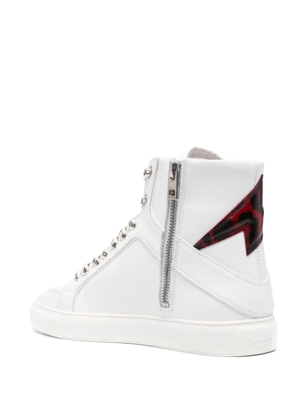 Shop Zadig & Voltaire High Flash Leather Sneakers In White