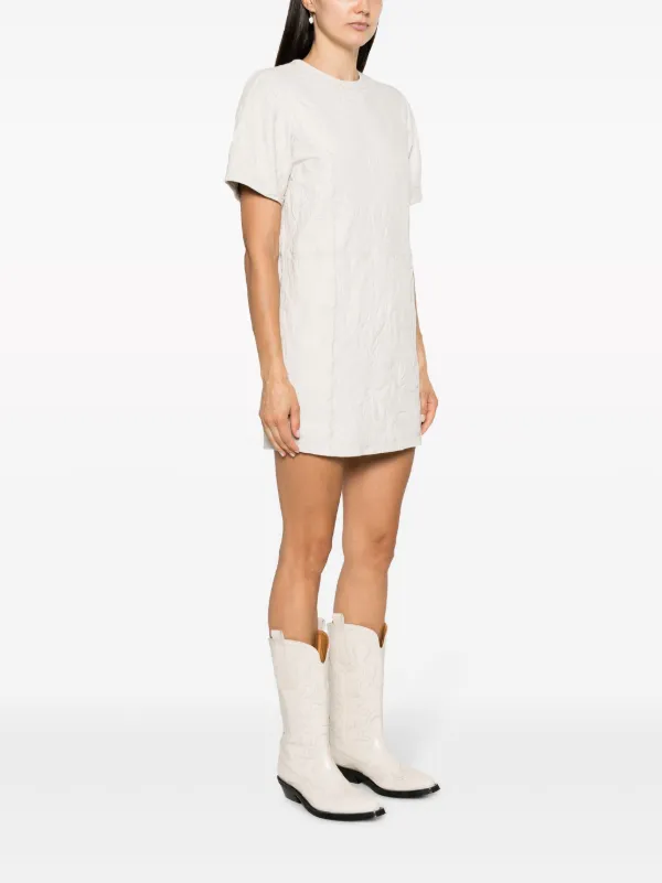 Zadig&Voltaire Riddy Crinkled Leather Minidress | Neutrals